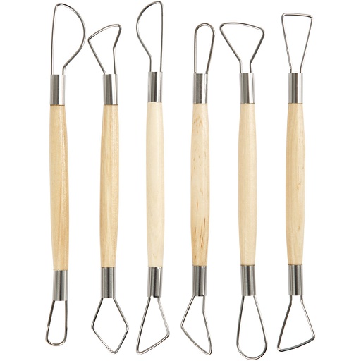 [CR10304] Outils de boucle en argile, arrondies, L : 20 cm, 6 pièces/ 1 Pq.