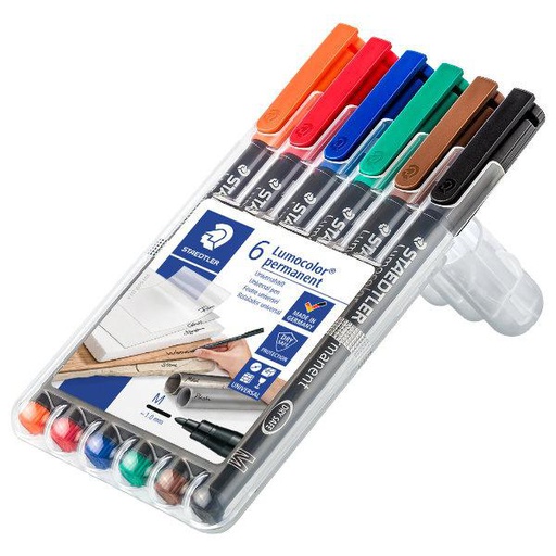 [S317WP6] Staedtler Lumocolor permanent (M) - Box 6p - Assortiment