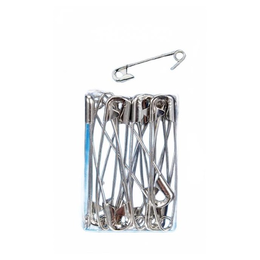 [085202] Veiligheidsspelden, N° 3 - 50 mm, zilver - 12 st