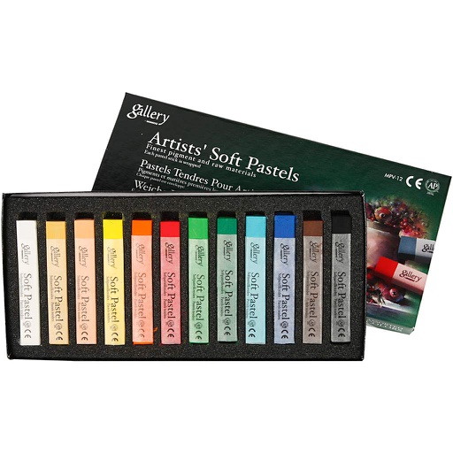 [CR38164] Gallery Soft Pastel Set, L: 6,5 cm, dikte 10 mm, diverse kleuren, 12 stuk/ 1 doos