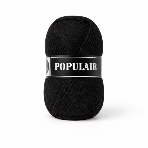 [PO34#06] Laine acrylique Populair 20 x 50gr. noir (06)