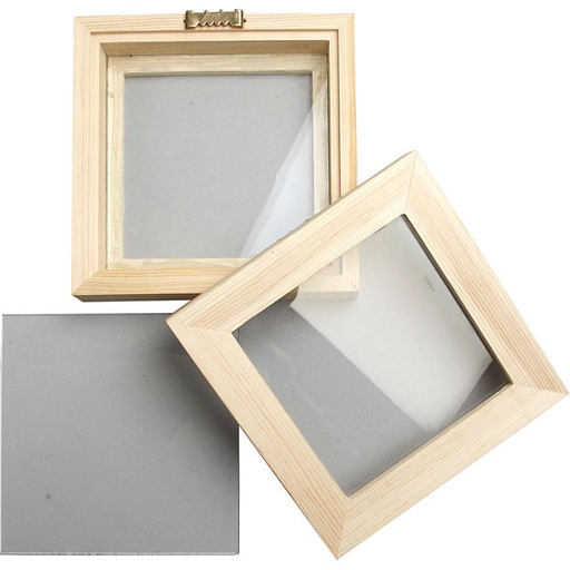 [CR575610] 3D lijst met glas, D: 2,5 cm, afm 12,3x12,3 cm, 1 stuk