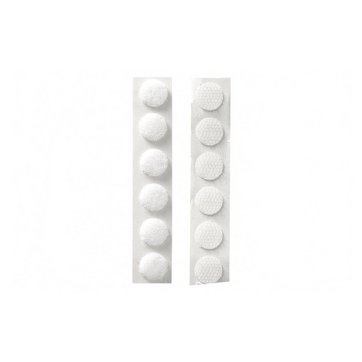 [P17628] Velcro Zelfklevend Rond Wit, 20 mm - 12 Sets (Haak + Lus)