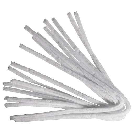 [0710#602] Chenilledraad, 50cm, Dikte 9 mm, zak 10st., wit