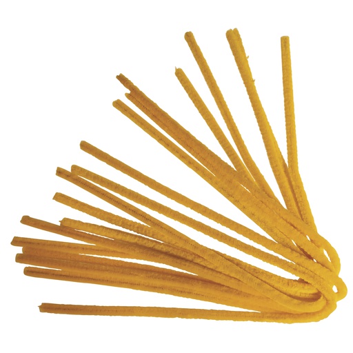 [0710#620] Fil de chenille, 50cm, Epaisseur 9 mm, 10pces, Jaune