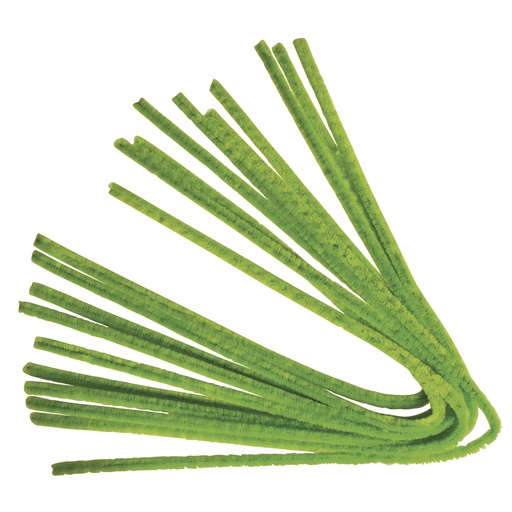 [0710#645] Fil de chenille, 50cm, Epaisseur 9 mm, 10pces, Olive Clair