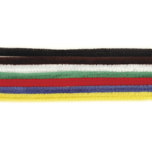 [0710#649] Chenilledraad, 50cm, Dikte 9 mm, zak 10st., assorti