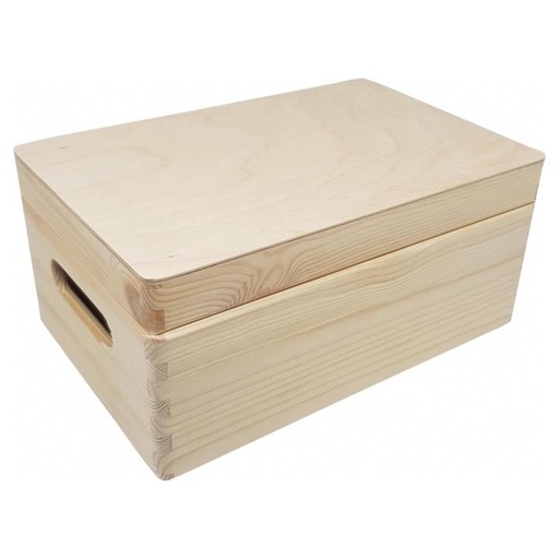 [054008] Opbergbox met deksel, 30x20x14 cm - Dennenhout
