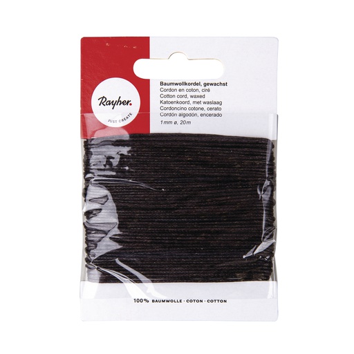 [R51691#05] Katoenkoord, met waslaag, 1 mm - kaart à 20 m - d'bruin