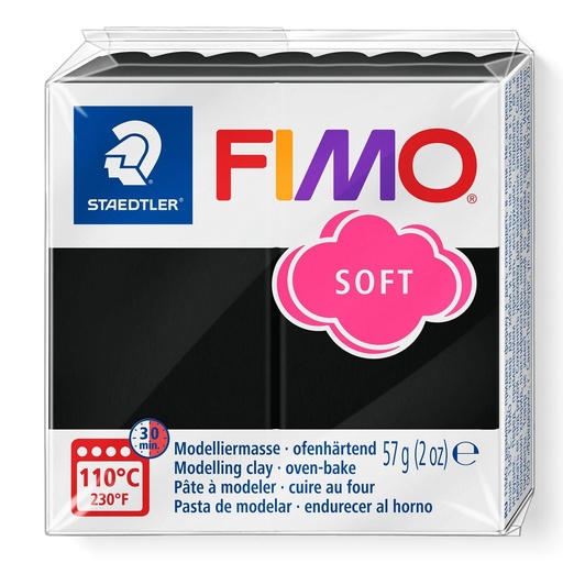 [S8020S#9] Fimo effect boetseerklei, 57gr - zwart