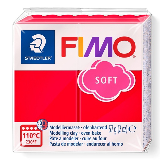[S8020S#24] Fimo effect boetseerklei, 57gr - vuurrood
