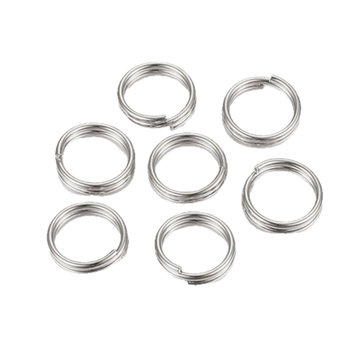 [P19110] Splitring Zilver, 10 mm - 100 Stuks