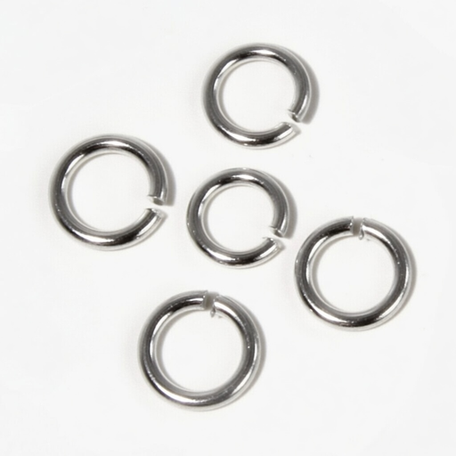 [P19175] Anneaux 6mm, Argent - 100 pièces