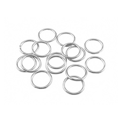 [P19175] Ringen zilver, 6mm - 100 Stuks