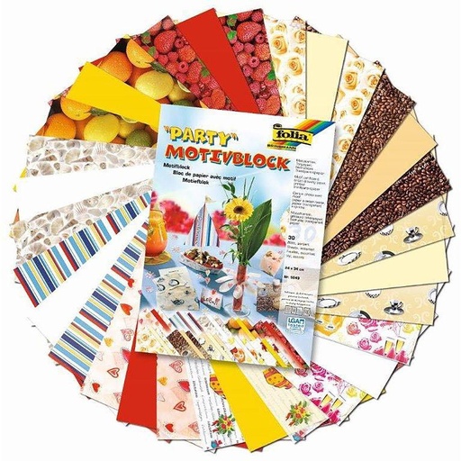 [FOL5049*] Bloc Motiv 24x34cm 'Party' 30 Feuilles