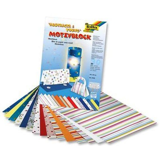 [FOL4749] Bloc "ABSTRACTA&YOUNG", 270 g/m², 24x34cm, 30 feuilles assorties