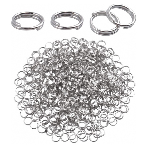 [P19072] Anneaux double 5mm, Argent - 100 pièces