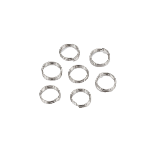 [P19072] Anneaux double 5mm, Argent - 100 pièces
