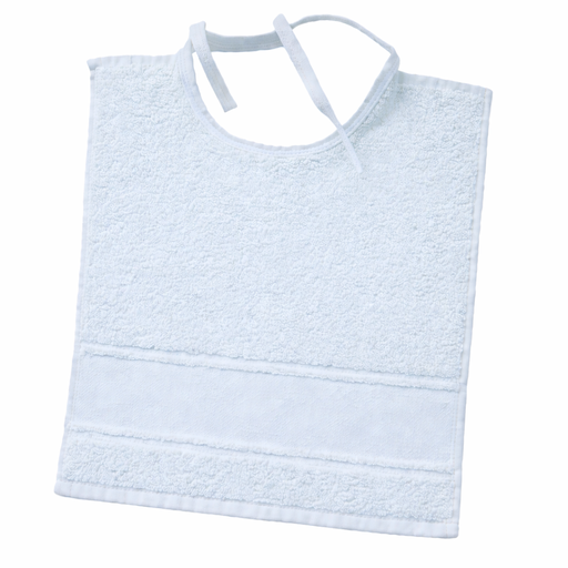 [B12270SL#07] Slabbetje met lintjes aidarand 32x35cm, Lichtblauw