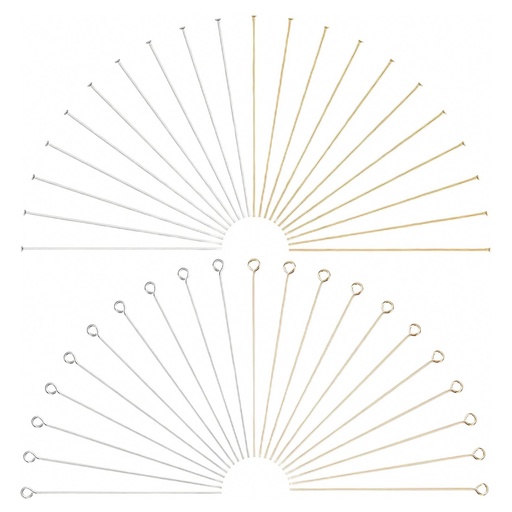 [P19190] Kettelstiften met Kopje, 5.00 cm, Zilver - 100 Stuks