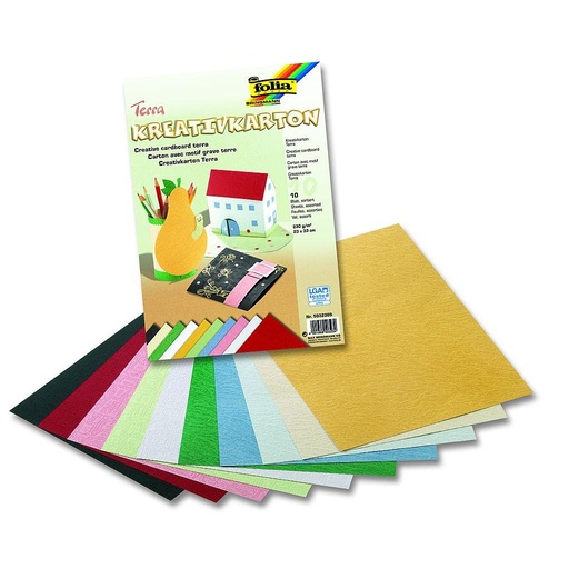 [FOL503] Creatief karton 230g/m², 23x33cm, 10 vellen - TERRA