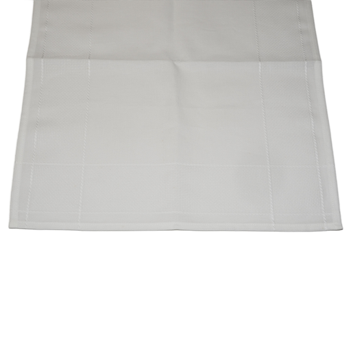 [BE9662] Chemin de Table avec Galon Aida 45x100cm, Blanc