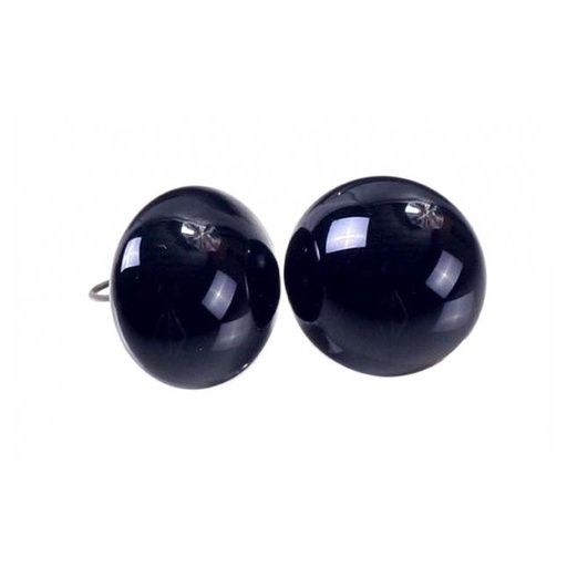 [2028#08] Ogen glas Zwart, 10 stuks - 8 mm