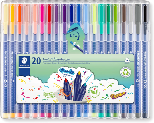 [S323SB20] Staedtler Triplus Viltstiften, Box 20 pieces - Assortiment, Trait (1mm)