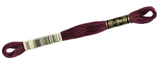 [DMC117MC#3685] DMC 117 Mouliné Spécial, borduurgaren, doos met 12 strengen, kleur 3685