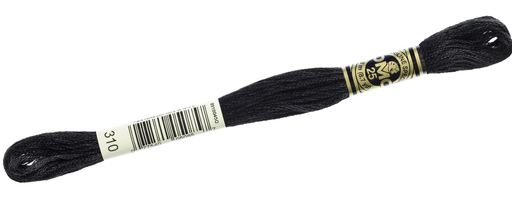 [DMC117MC#310] DMC 117 Mouliné Spécial, fil à broder, boîte à 12 écheveaux, coloris 310