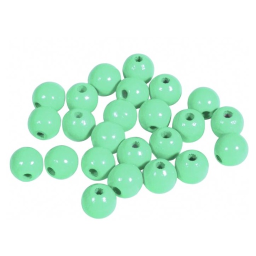 [1008#11] Houten kralen FSC 100%, gepolijst, 8mm ø, l.groen, zak à 82 stuks