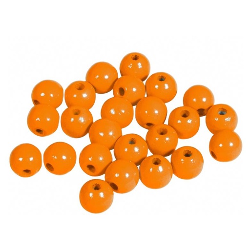 [1008#34] Houten kralen FSC 100%, gepolijst, 8mm ø, oranje, zak à 82 stuks