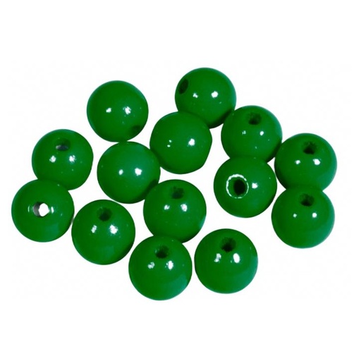 [1010#85] Perles en bois FSC 100%, polies, 10mm ø, vert mai, sct. 52 pièces
