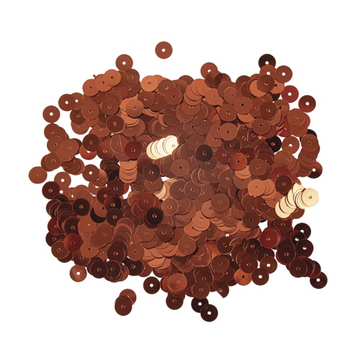 [R39268#24] Pailletten, glad, 6mm ø, koper, box 4000 stuks