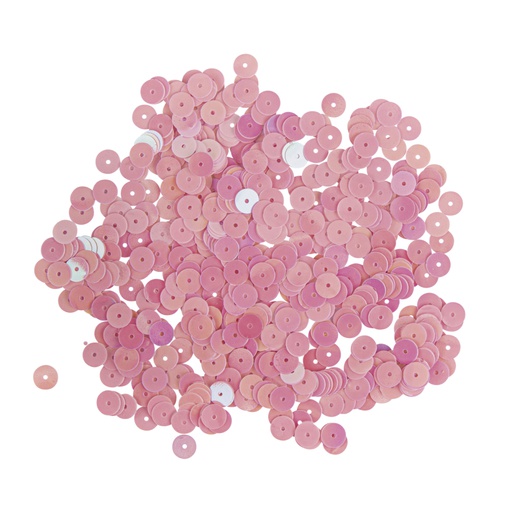 [R39268#92] Pailletten, glad, 6mm ø, iriserend roze, box 4000 stuks