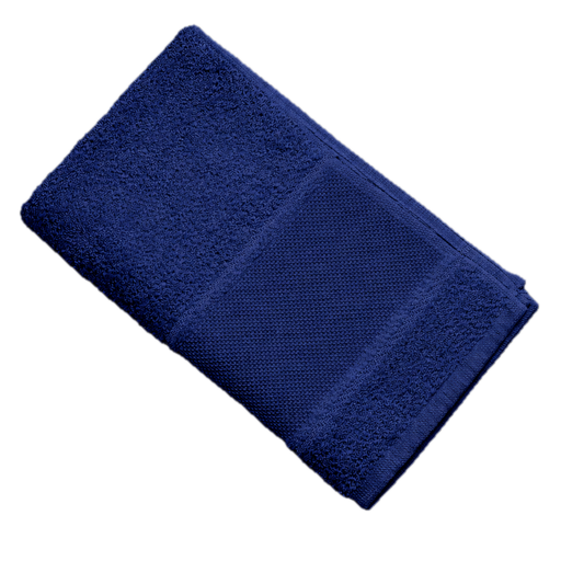 [B12270GT#08] Serviette d'invité Softline galon aida 30x50cm, bleu foncé