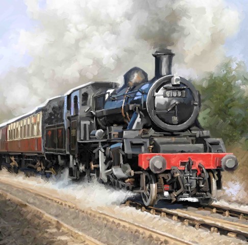 [CCK18#A43] Crystal Card Kit ® Diamond Painting 18x18cm, Train 