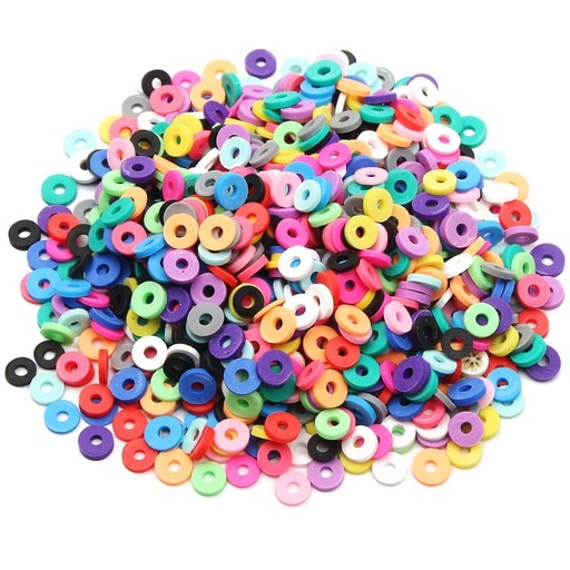 [P142#599] Polymer Beads / Katsuki 5 mm, Streng 40 cm (+/- 320Stuks) - kleurassortiment