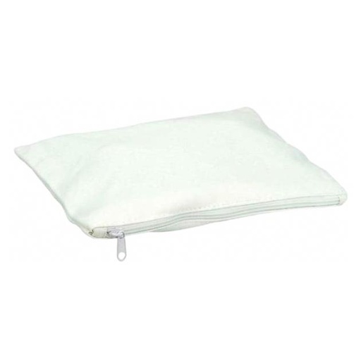 [P25070] Pochette de rangement avec zip 100% coton 14x20cm, écru