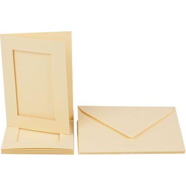 [FOL1305#01] Passe-Partout 220g/m², rectangle, 10,5x15cm,5 cartes+envel, blanc nacré