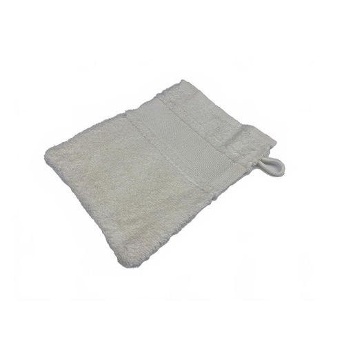 [B12270WH#03] Gant de toilette Softline galon aida 23x15cm, ecru