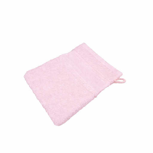 [B12270WH#09] Gant de toilette Softline galon aida 23x15cm, rose