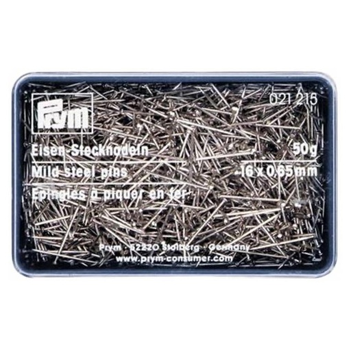 [021215] Spelden ijzer, 0.65x16 mm, zilverkleurig - 50 gr