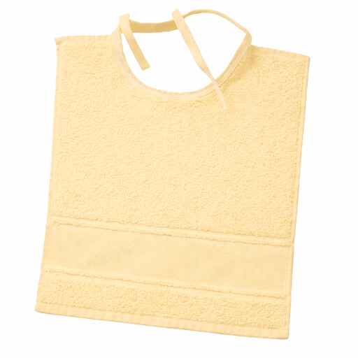 [B12270SL#04] Slabbetje met lintjes aidarand 32x35cm, Geel