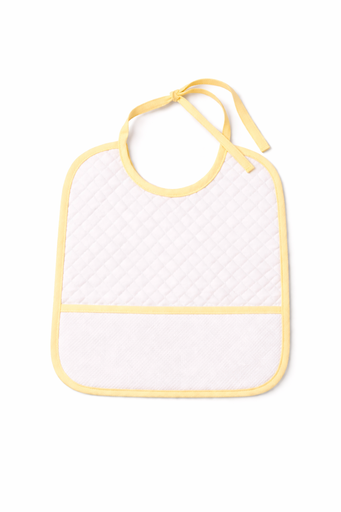 [B12270SLB#04] Slabbetje afgeboord biais en aidarand 25x28cm, Geel