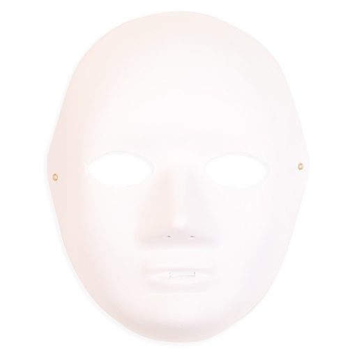 [MAS002] Masker gezicht 22x15cm, wit plastic, 12 stuks