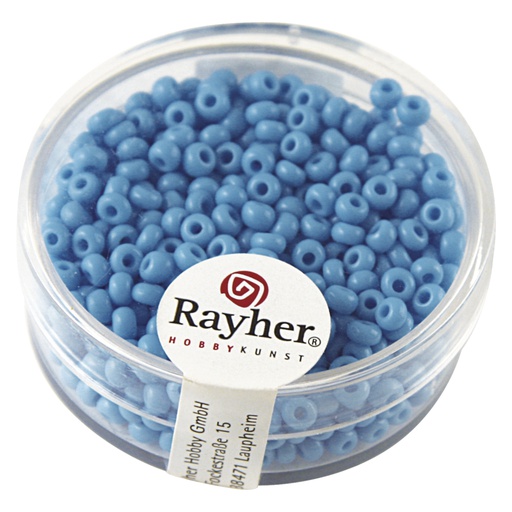 [R14056#08] Rocailles, 2,6 mm ø, opaques, bleu clair, boîte 17 g