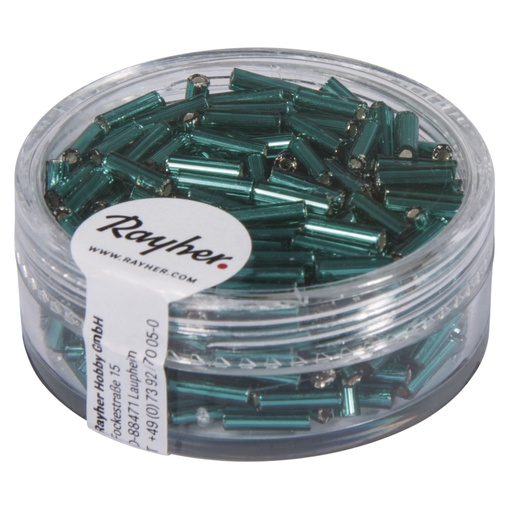 [R14065#15] Glasstiften, 7/2 mm, met zilverkern, jade-groen, Doos 15g