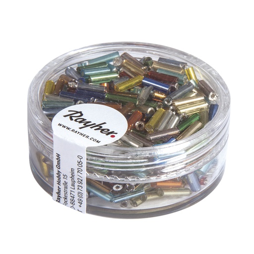 [R14065#49] Glasstiften, 7/2 mm, met zilverkern, gemengd, niet wasbaar, Doos 15g