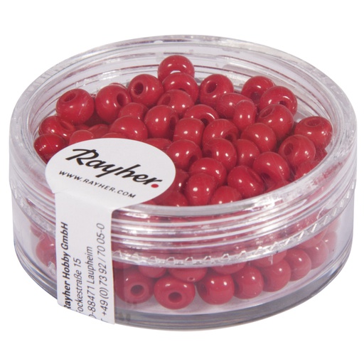 [R14067#18] Indianenkralen, 4,5 mm ø, rood, Doos 17g